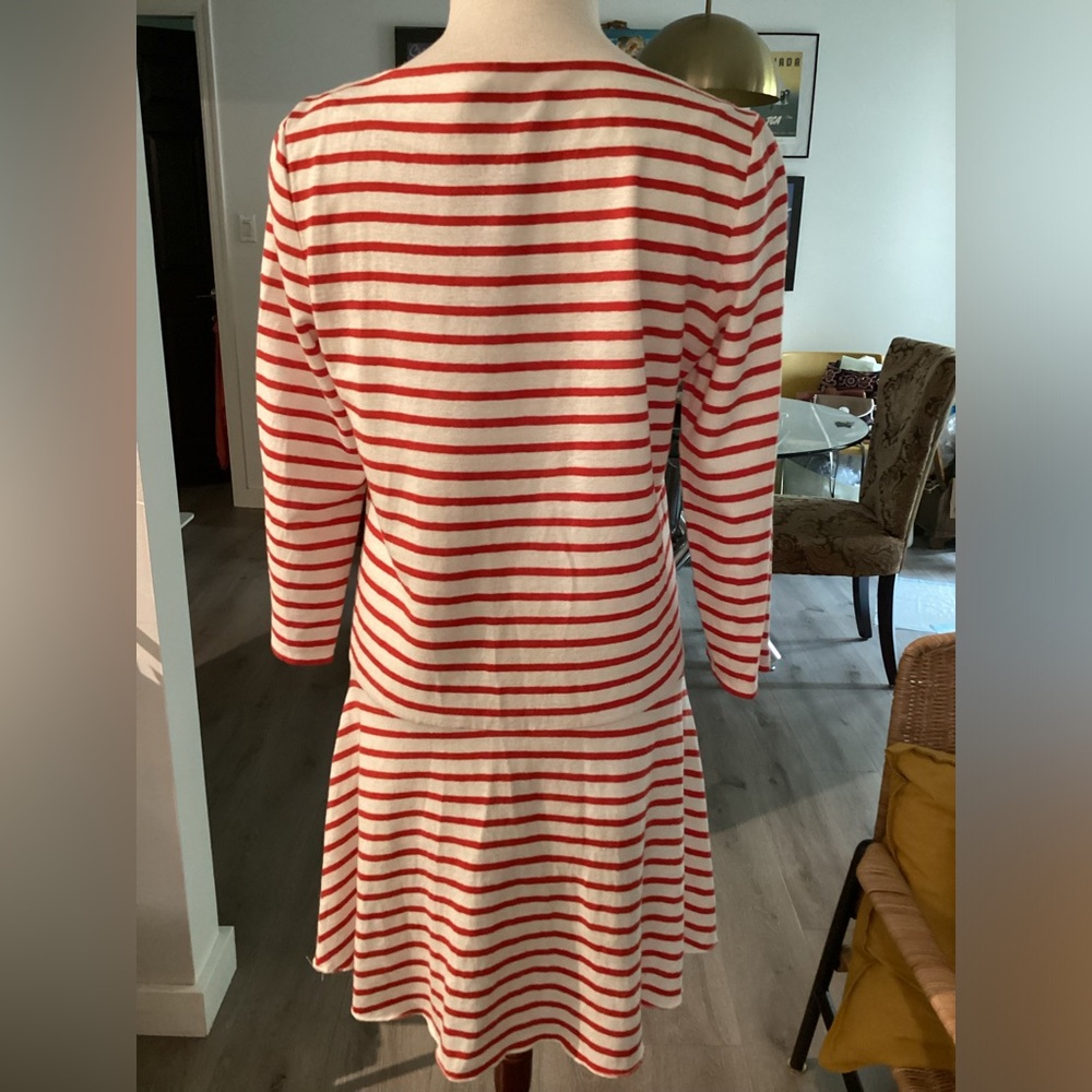 Tory Burch 100% linen stripe nautical shift mini dress. Size S. - Picture 3 of 9